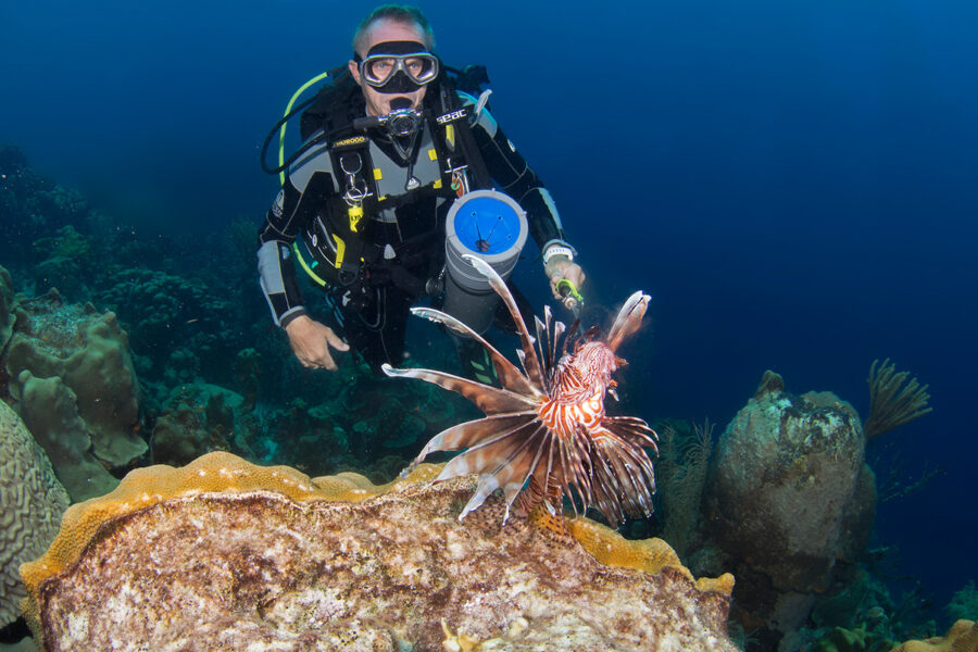 Lionfish hunting in Bonaire