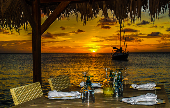 Sebastian's restaurant at sunset